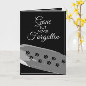 Watercolor Black & White Paw Photo Pet Sympathy カード (黄色い花)