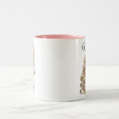 Watercolor Blonde Girl Any Name ツートーンマグカップ (中央)