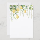  Watercolor Blooming Lemons Bridal Shower  招待状 (裏面)