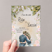 Watercolor Blooms Wedding Save Acrylic Invitation アクリル招待状 (インサイチュ (ポータブル))