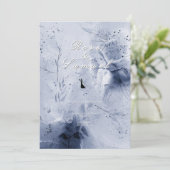 Watercolor Blue Aesthetic Chic Wedding Invitation 招待状 (スタンド正面)