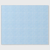Watercolor Blue and White Gingham ラッピングペーパー (フラット)