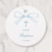 Watercolor Blue Bow Baptism フェイバータグ (正面)