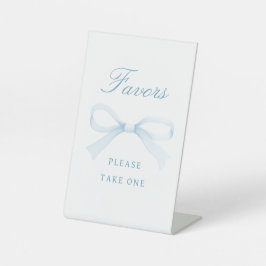 Watercolor Blue Bow Favors 台座サイン