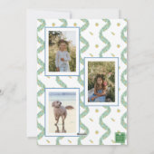 Watercolor Blue Bow Fruit Garland Christmas Photo シーズンカード (裏面)