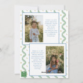 Watercolor Blue Bow Fruit Garland Christmas Photo シーズンカード (裏面)