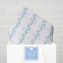 Watercolor Blue Bow Garland Christmas 薄葉紙