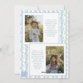 Watercolor Blue Bow Garland Christmas Photo シーズンカード (裏面)