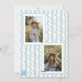 Watercolor Blue Bow Garland Christmas Photo シーズンカード (裏面)