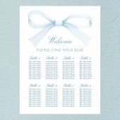 Watercolor Blue Bow Seating Chart ポスター