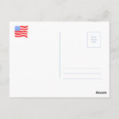 Watercolor Blue Check USA Flag Invitation ポストカード (裏面)