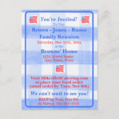 Watercolor Blue Check USA Flag Invitation ポストカード (正面)
