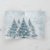 Watercolor Blue Christmas Tree Winter Wonderland シーズンカード (内部)