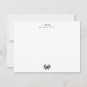Watercolor Blue Crab Classic Personalized ノートカード (正面)