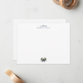 Watercolor Blue Crab Classic Personalized ノートカード (正面/裏面インサイチュ)