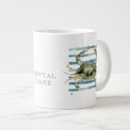WATERCOLOR BLUE CRAB VACATION RENTAL  ジャンボコーヒーマグカップ