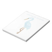 Watercolor Blue Crane ノートパッド (回転)