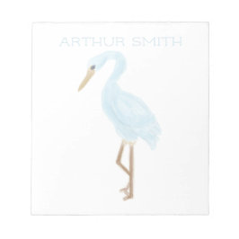 Watercolor Blue Crane ノートパッド