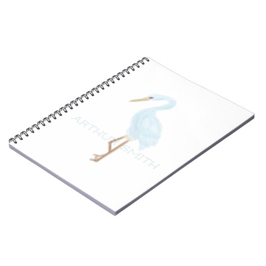 Watercolor Blue Crane ノートブック (左側)