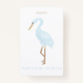 Watercolor Blue Crane バッジ (正面)