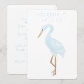 Watercolor Blue Crane 招待状 (正面/裏面)
