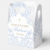  watercolor blue crest | Baptism フェイバーボックス (オープン)