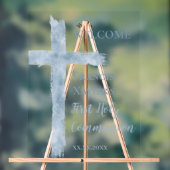 watercolor blue cross First Communion  アクリルサイン (ニュートラル)