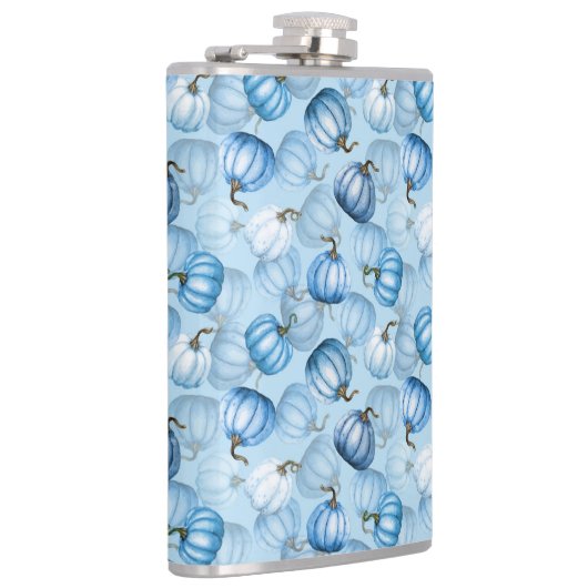 WATERCOLOR BLUE FALL PUMPKINS フラスク (右)