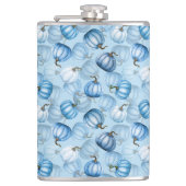 WATERCOLOR BLUE FALL PUMPKINS フラスク (正面)