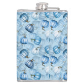 WATERCOLOR BLUE FALL PUMPKINS フラスク (裏面)