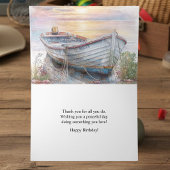 Watercolor Blue Fishing Husband Happy Birthday カード