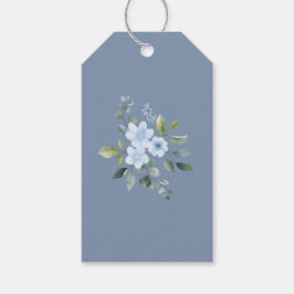 Watercolor Blue Floral Wedding Gift Tags ギフトタグ