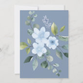 Watercolor Blue Floral Wedding Shower Invitation (裏面)