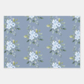 Watercolor Blue Floral Wedding Wrapping Paper  ラッピングペーパーシート (正面)