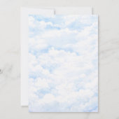 Watercolor Blue & Gold Airplane 5th Birthday 招待状 (裏面)