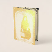 Watercolor Blue Gold Marble Agate Graduation Party 箔カード (正面)