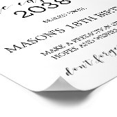 Watercolor Blue & Gold Sparkle Time Capsule Sign ポスター (角)