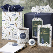 Watercolor Blue Green Golf Pattern Necktie ネクタイ