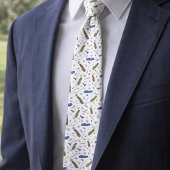 Watercolor Blue Green Golf Pattern Necktie ネクタイ