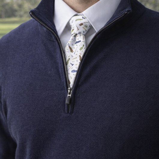 Watercolor Blue Green Golf Pattern Necktie ネクタイ