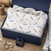 Watercolor Blue Green Golf Pattern Tissue Paper 薄葉紙