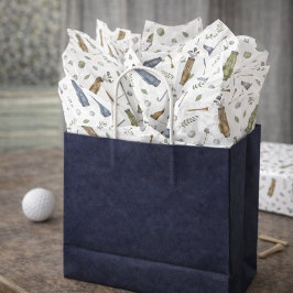 Watercolor Blue Green Golf Pattern Tissue Paper 薄葉紙