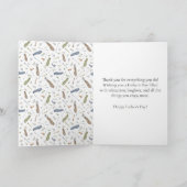 Watercolor Blue Green Golf Theme Father's Day Card カード (内部)