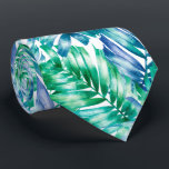 Watercolor Blue Green Tropical Palm Tree ネクタイ<br><div class="desc">Tropical palm tree fronds in shades of blue, turquoise and green on a white background, this men's neck tie is cool for the office, a night on the town, a wedding, your own wedding ceremony, for the groom or groomsmen or give as a gift to your husband, dad, brother or...</div>