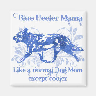 Watercolor Blue Heelerの青いママ マグネット