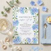 Watercolor Blue Hydrangea Something Blue Bridal  招待状