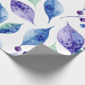 Watercolor blue leaves ラッピングペーパー (角)