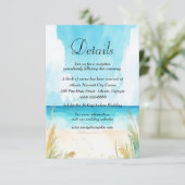 Watercolor Blue Ocean Beach Wedding Details Card (スタンド正面)