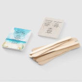 Watercolor Blue Ocean Beach Wedding Program Fans ハンドファン (組立なし)