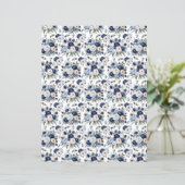 Watercolor Blue Peonies Scrapbook Paper (スタンド正面)